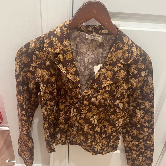 NWT Doen Sheila Button Shirt Top Blouse Fern Grove Floral XS - Picture 5 of 7